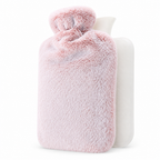 Hot Water Bottle With Plush Cover And Fleece Sleeve