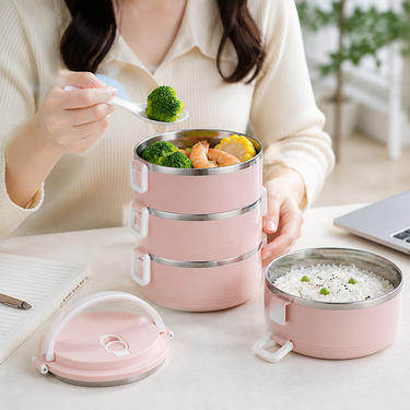 3-Tier Lunch Box | Stainless Steel Interior | Leak-Proof Lids & Large Capacity | Easy to Clean