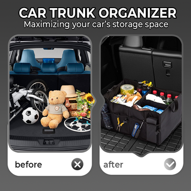 Car Trunk Organizer | Foldable & Multi-Compartment | Heavy-Duty Oxford Fabric | Space-Saving