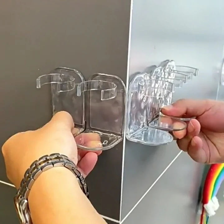 Wall-Mounted Storage Hooks Set No Drilling