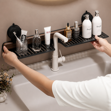 Bathroom Wall Shelf | No-Drill Suction-Cup Mount | Water-Resistant & Easy Clean | Space-Saving