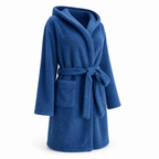 Women's Hooded Fleece Bathrobe Knee-Length