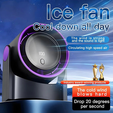 Bladeless Desktop Fan | 100 Speed Levels & Whisper-Quiet | USB-Powered & Wall-Mountable