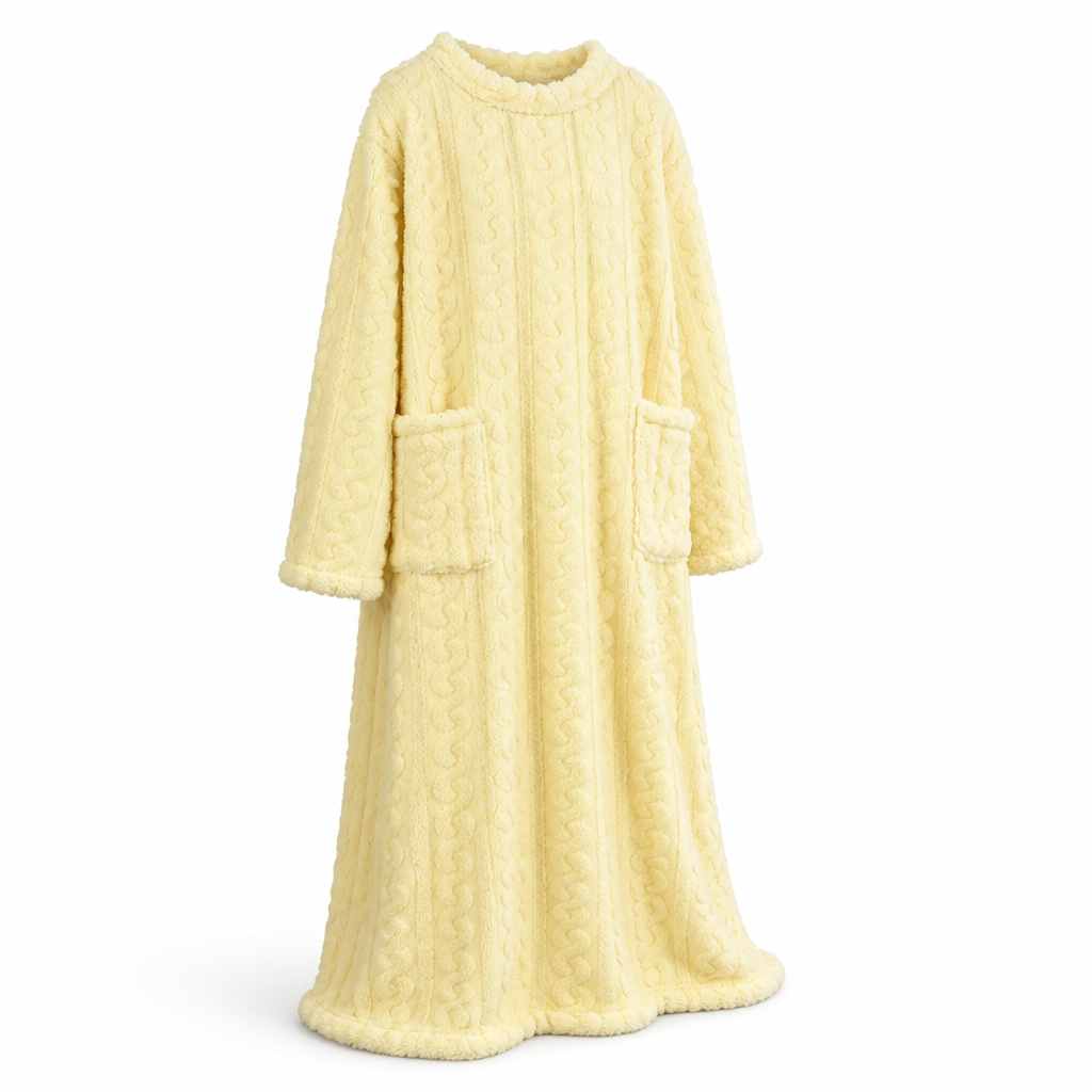Women's Fleece Blanket Dress With Front Pockets