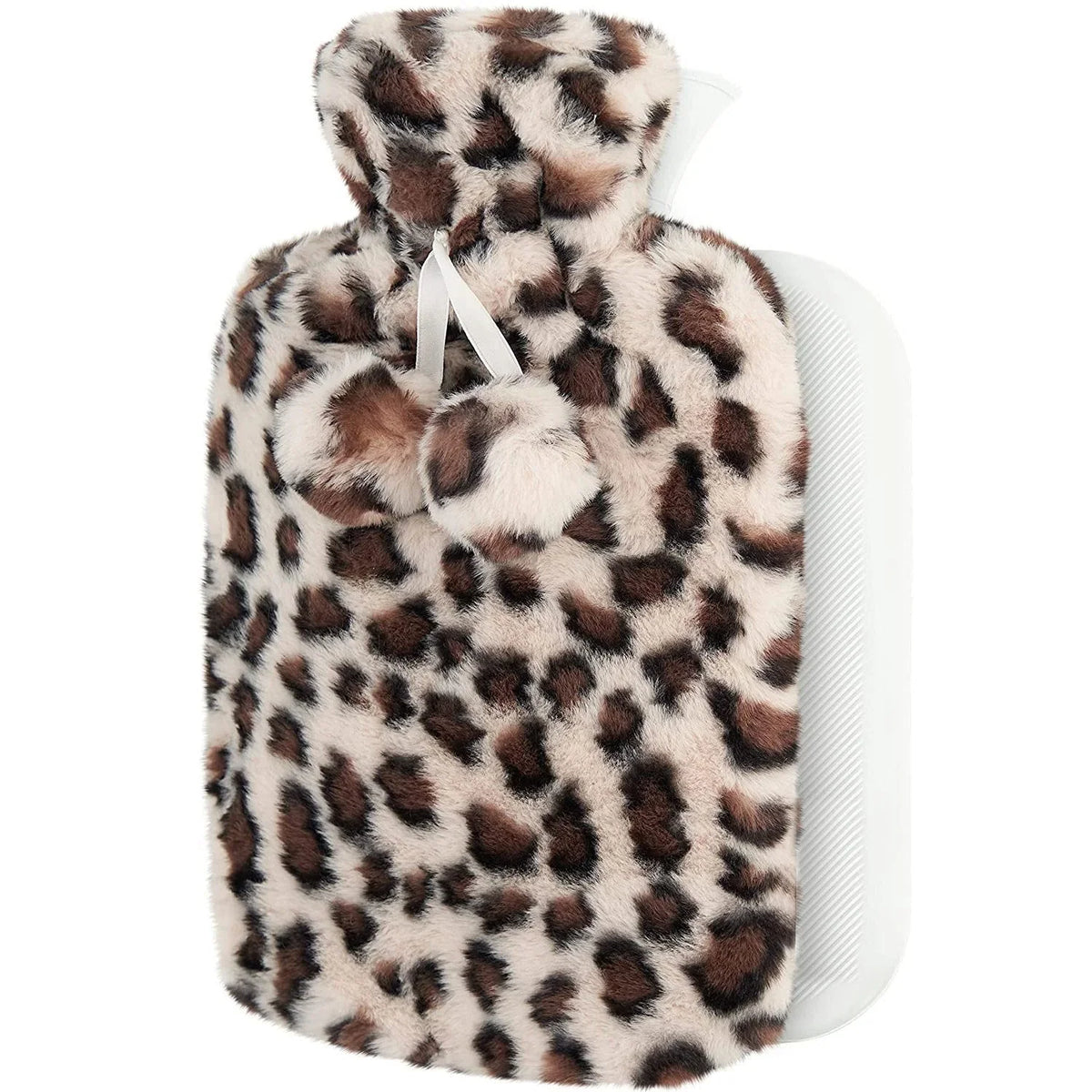 Plush-covered hot water bottle suitable for cold nights and comfort