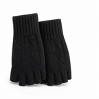 Fingerless Knit Gloves With Wrist Warmers