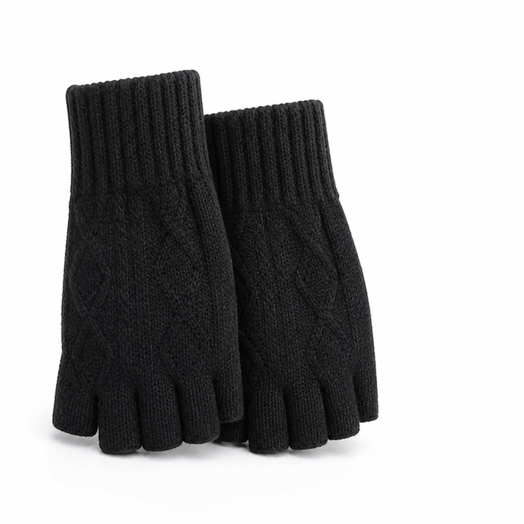 Fingerless Knit Gloves With Wrist Warmers