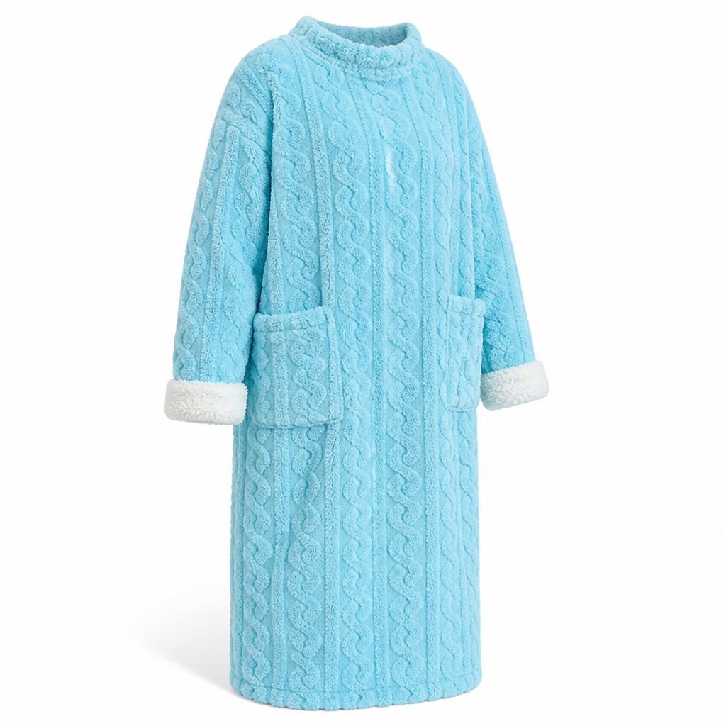 Women's Fleece Blanket Dress With Front Pockets