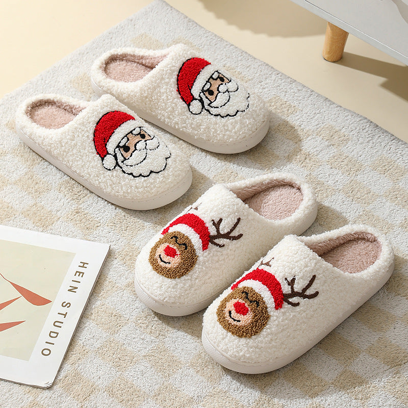 Warm Christmas slippers designed for women and men