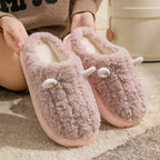Non-slip sole on a women's winter slipper