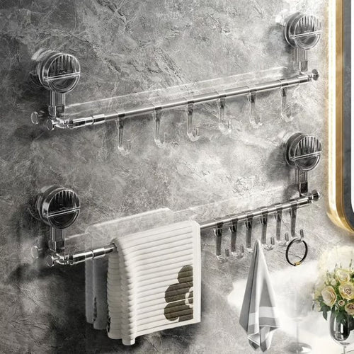 Adjustable Stainless Steel Towel Rack Suction Cups