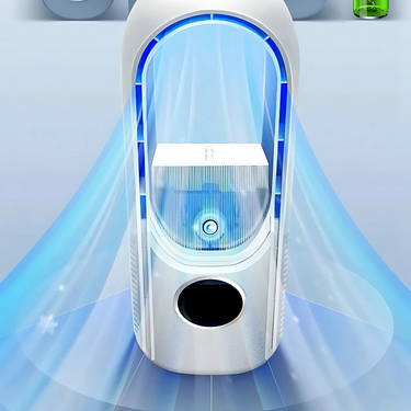 Tragbarer Tischluftkühler | Luftkühlung & Befeuchtung ohne Flügel | USB betrieben | 6 Geschwindigkeiten