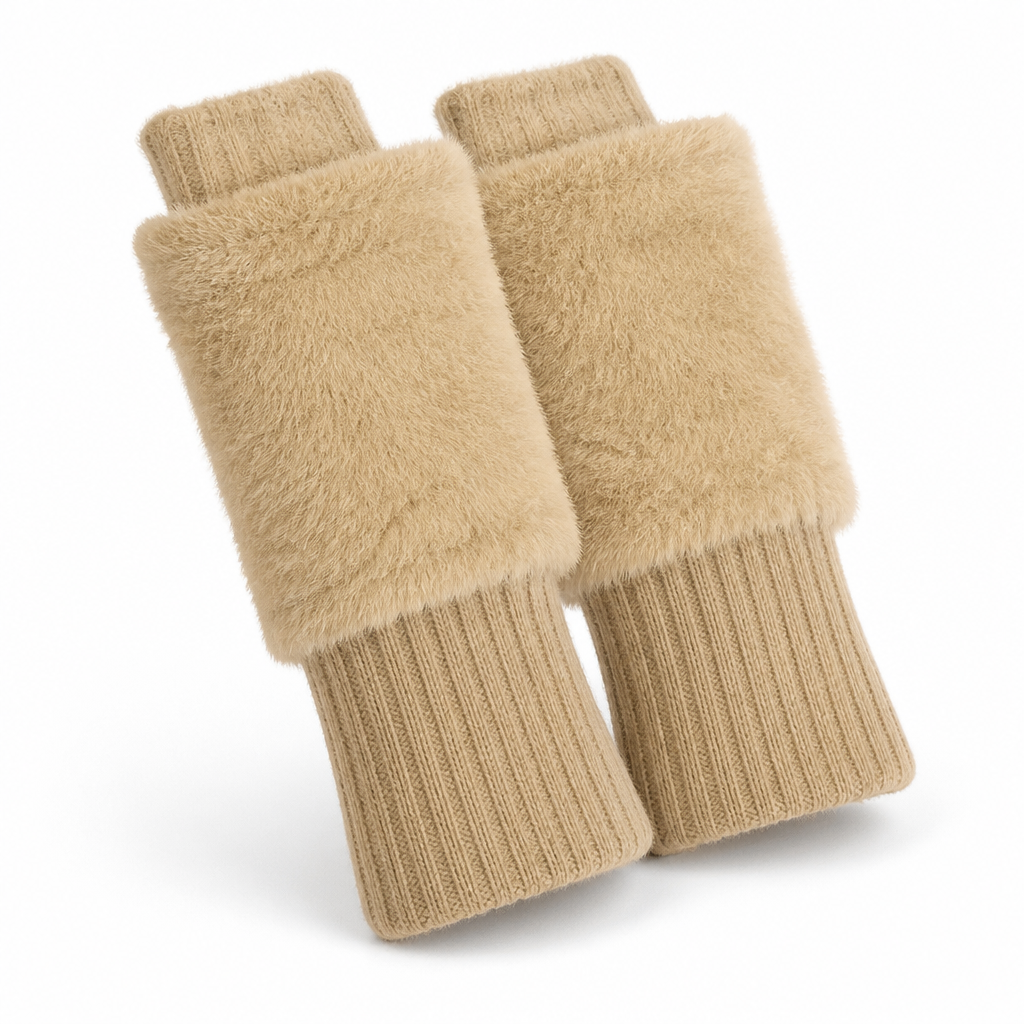 Fingerless Touchscreen Gloves With Fleece-Lined Cuffs