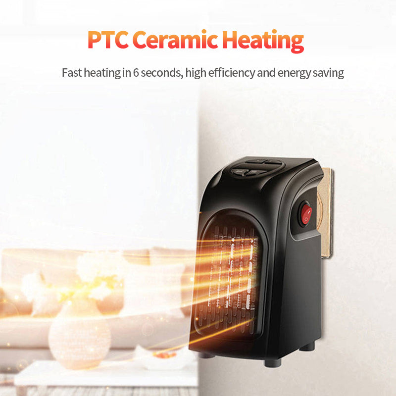 Portable ceramic fan heater for a home office desk