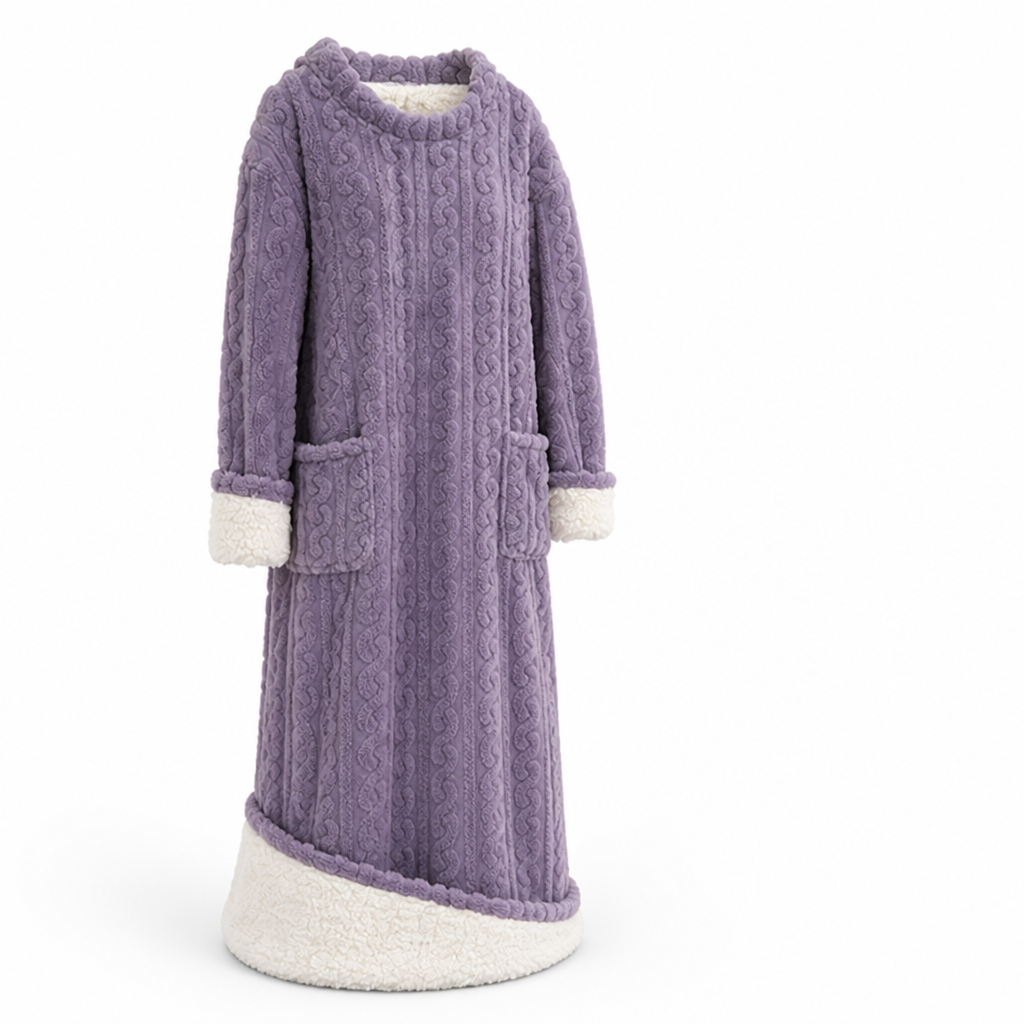 Women's Fleece Blanket Dress With Front Pockets