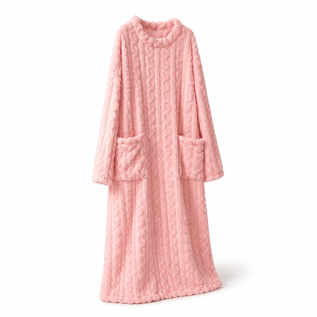 Women's Fleece Blanket Dress With Front Pockets