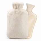 Hot Water Bottle With Plush Cover And Fleece Sleeve