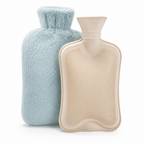Hot Water Bottle With Plush Cover And Fleece Sleeve