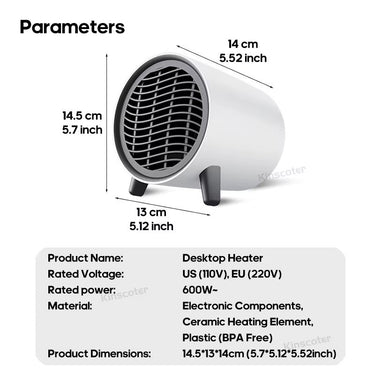 MiniSun™ Compact Desk Heater – Cozy Warmth for Winter Spaces