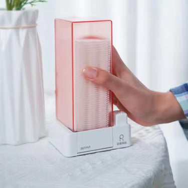 AutoCotton™ Cosmetic Cotton Pad Dispenser – Dustproof Makeup Organizer